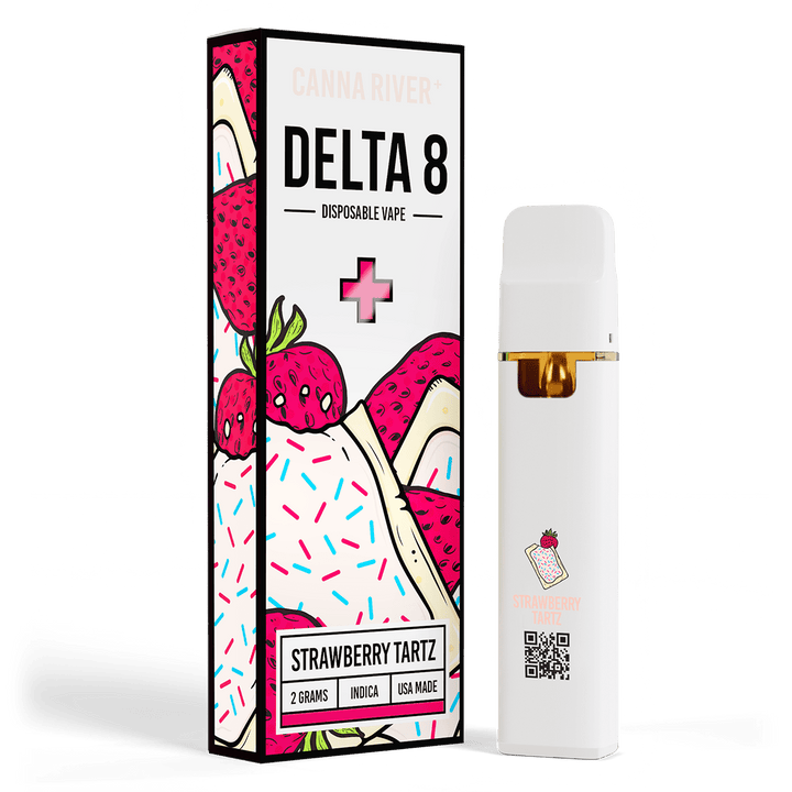D8 Disposable Vape Canna River Delta 8 THC Strawberry Tartz 2 Grams