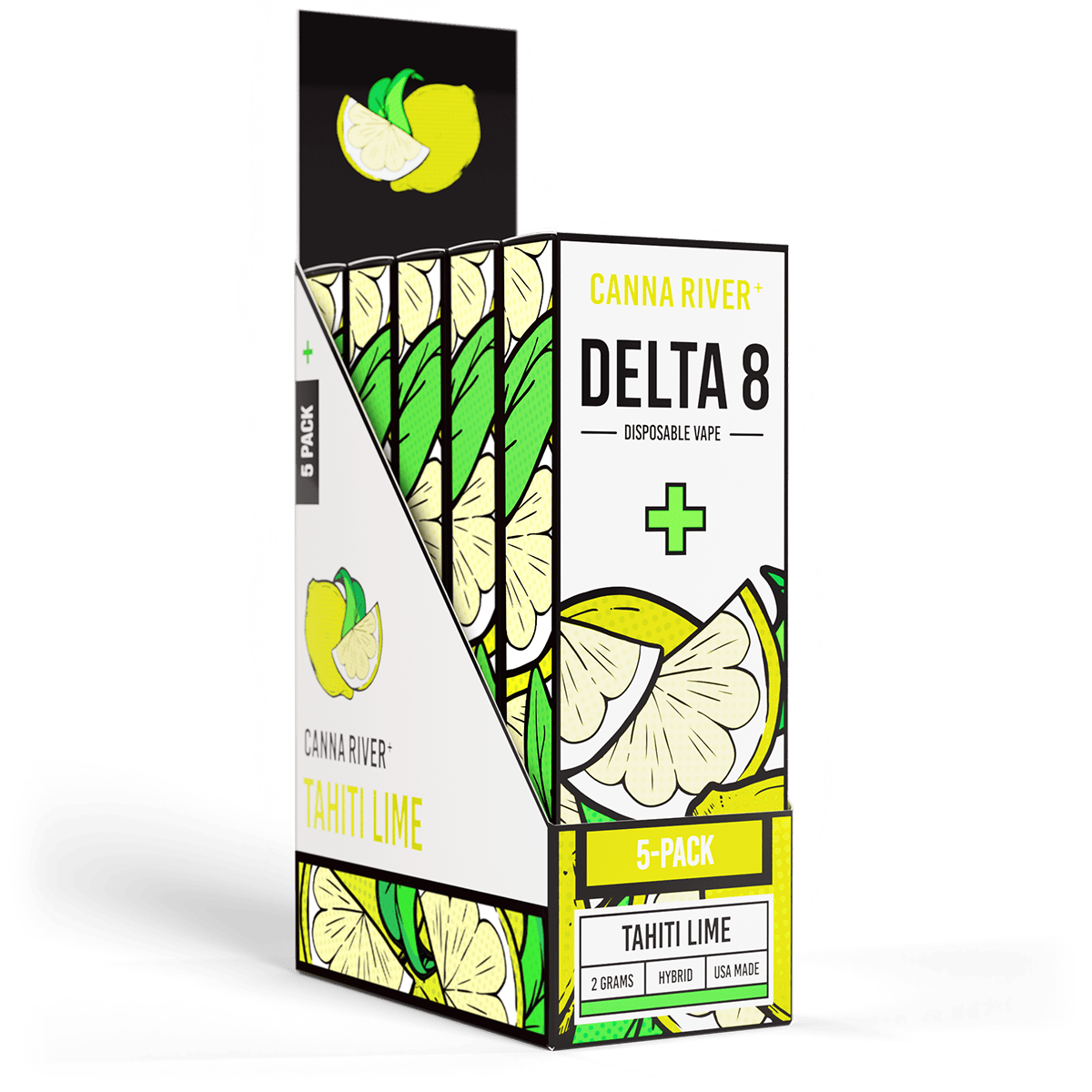D8 Disposable Vape Canna River Delta 8 THC Tahiti Lime 2 Gram / 5 Units