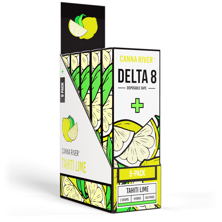 D8 Disposable Vape Canna River Delta 8 THC Tahiti Lime 2 Gram / 5 Units