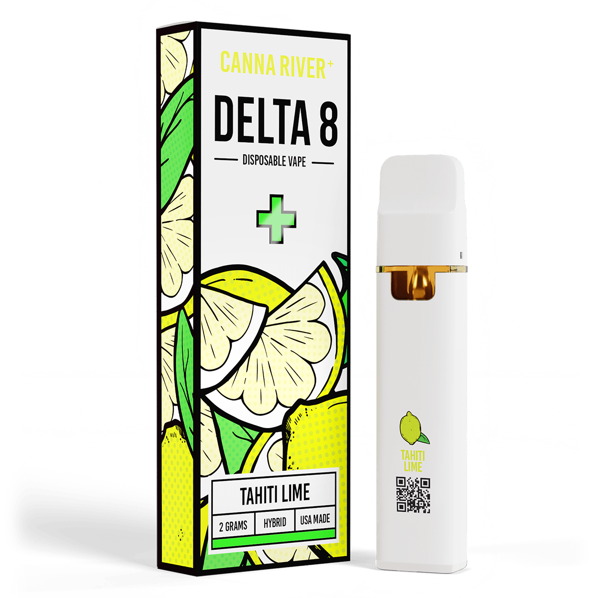 D8 Disposable Vape Canna River Delta 8 THC Tahiti Lime 2 Grams / 1 Unit