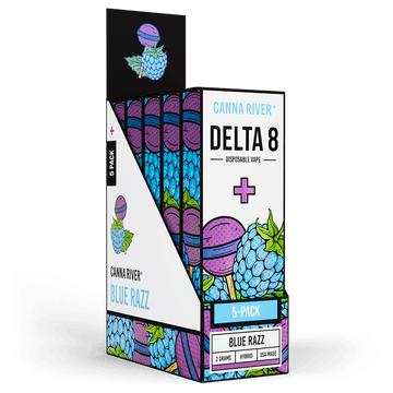 D8 Disposable Vape Canna River Delta 8 THC Blue Razz 2 Gram / 5 Units
