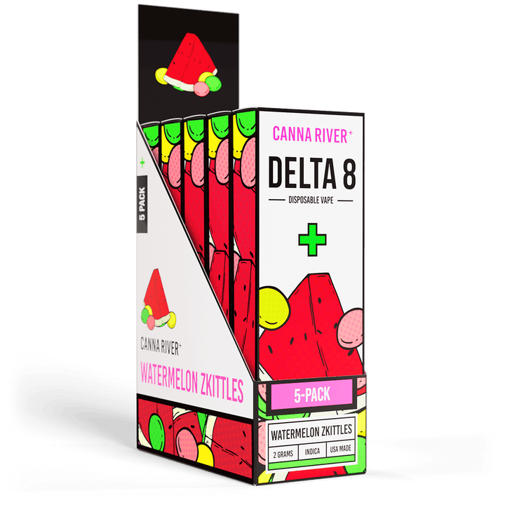 D8 Disposable Vape Canna River Delta 8 THC Watermelon Zkittles 2 Gram / 5 Units