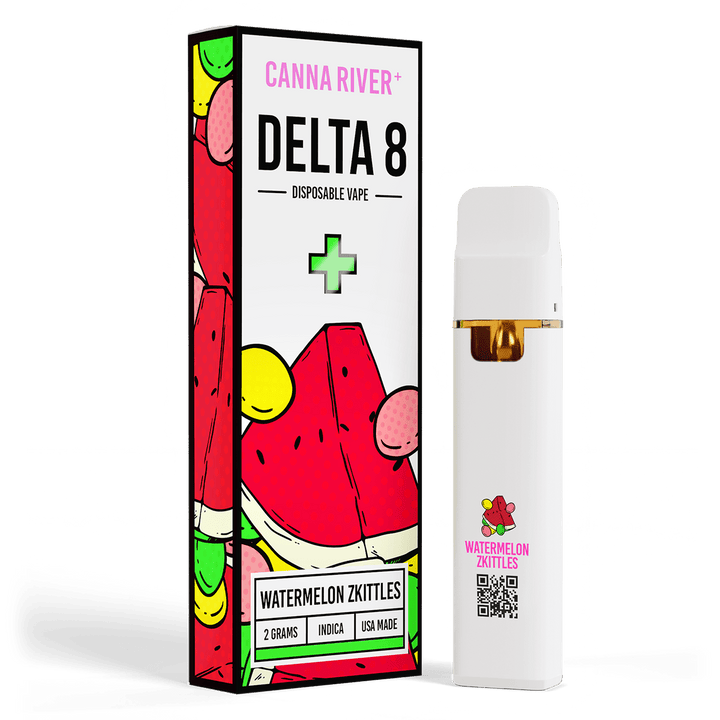 D8 Disposable Vape Canna River Delta 8 THC Watermelon Zkittles 2 Grams / 1 Unit