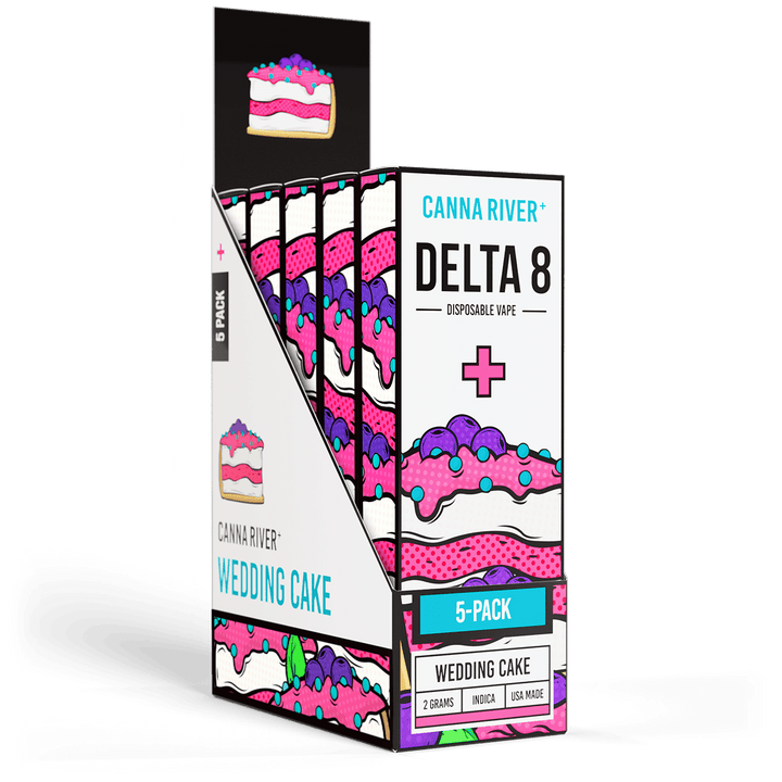 D8 Disposable Vape Canna River Delta 8 THC Wedding Cake 2 Gram / 5 Units