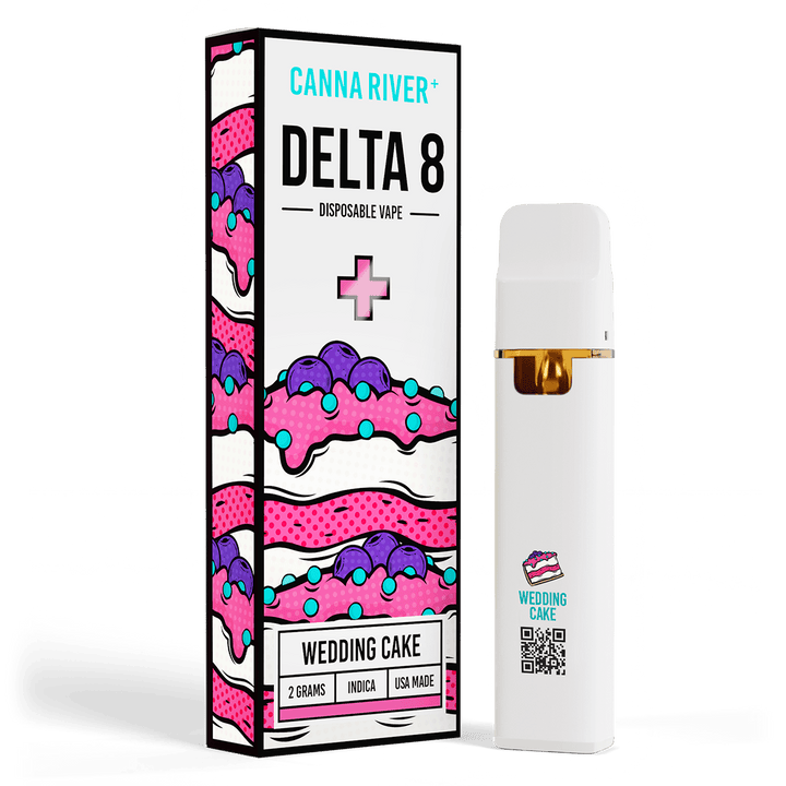 D8 Disposable Vape Canna River Delta 8 THC Wedding Cake 2 Grams / 1 Unit