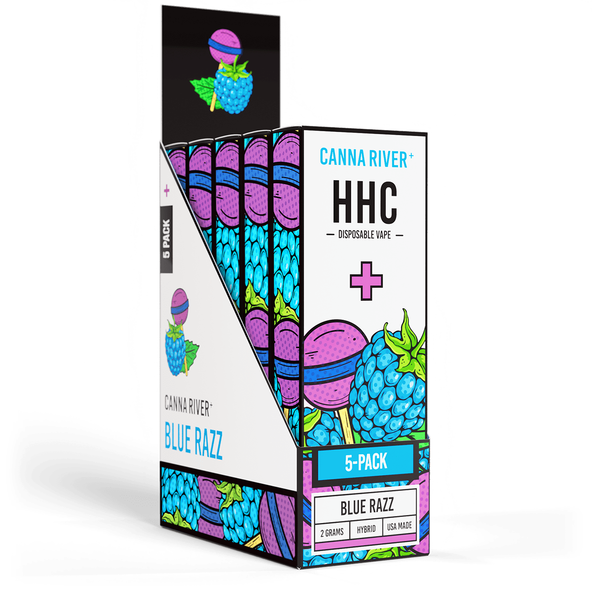HHC Disposable Vape Canna River HHC Blue Razz 2 Grams / 5 Units