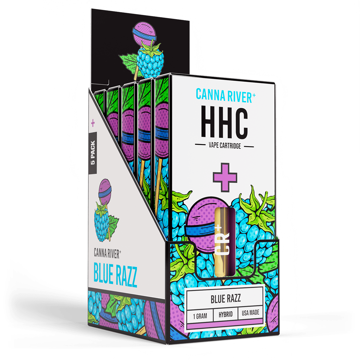 HHC Cartridge Vape Canna River HHC Blue Razz 1 Gram / 5 Units