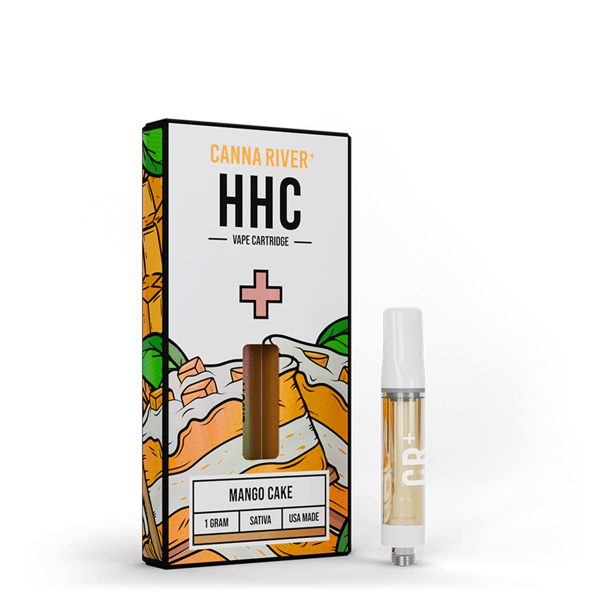 HHC Cartridge Vape Canna River HHC Mango Cake 1 Gram / 1 Unit