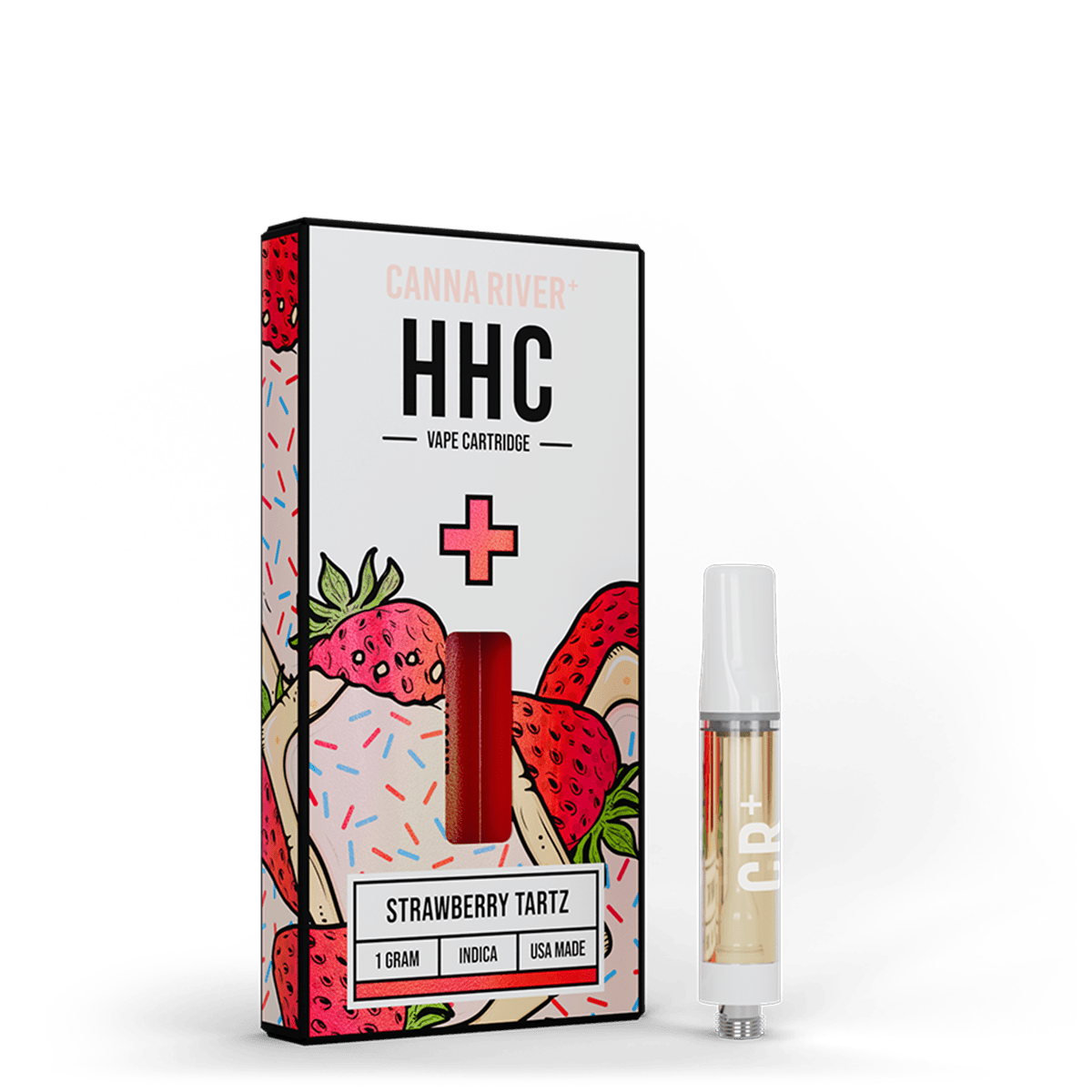 HHC Cartridge Vape Canna River HHC Strawberry Tartz 1 Gram / 1 Unit