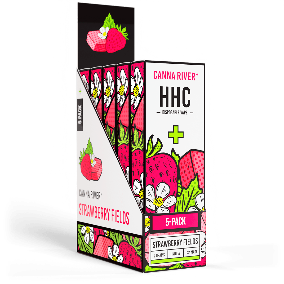 HHC Disposable Vape Canna River HHC Strawberry Fields 2 Grams / 5 Units