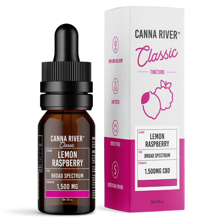 CBD Classic Tincture Tincture Canna River Broad Spectrum Lemon Raspberry 1500mg CBD / 15mL