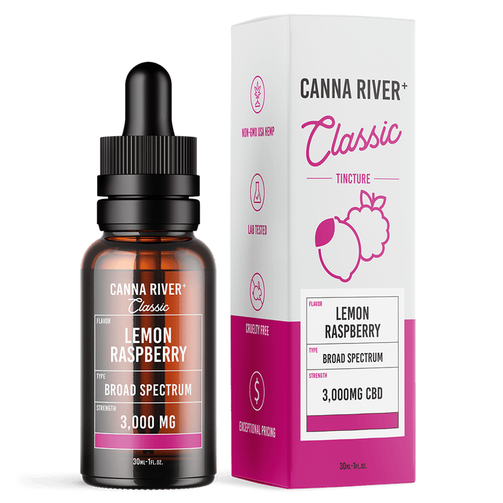 CBD Classic Tincture Tincture Canna River Broad Spectrum (THC Free) Lemon Raspberry 3000mg CBD / 30mL