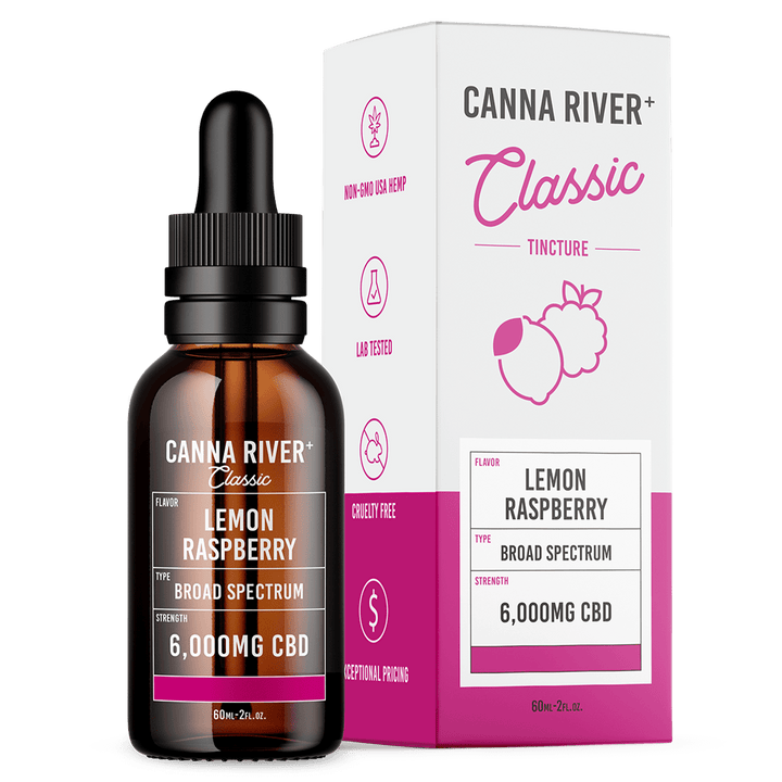 CBD Classic Tincture Tincture Canna River Broad Spectrum Lemon Raspberry 6000mg CBD / 60mL