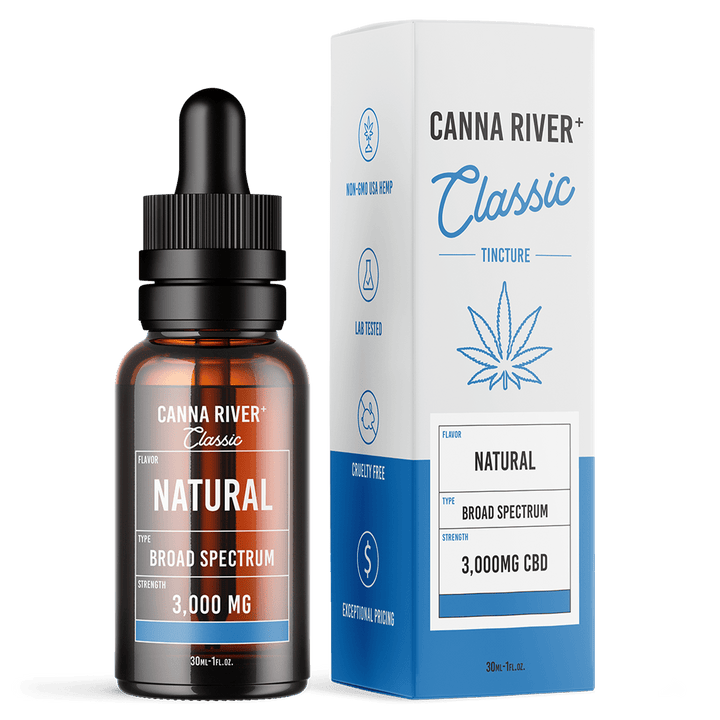 CBD Classic Tincture Tincture Canna River Broad Spectrum (THC Free) Natural 3000mg CBD / 30mL