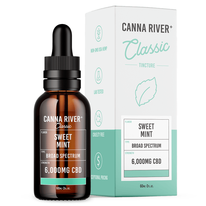 CBD Classic Tincture Tincture Canna River Broad Spectrum Sweet Mint 6000mg CBD / 60mL