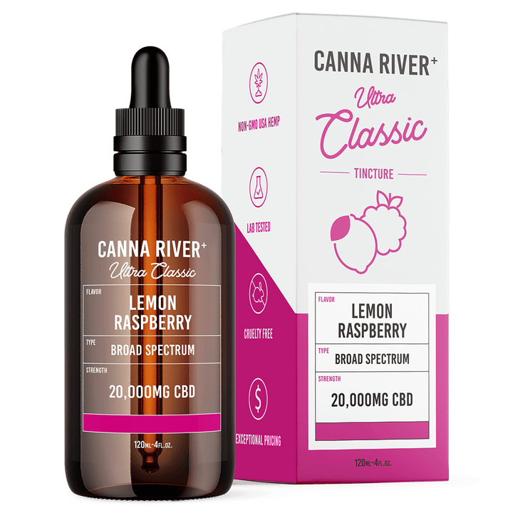 CBD Ultra Classic Tincture Tincture Canna River Broad Spectrum Lemon Raspberry 20000mg CBD / 120mL