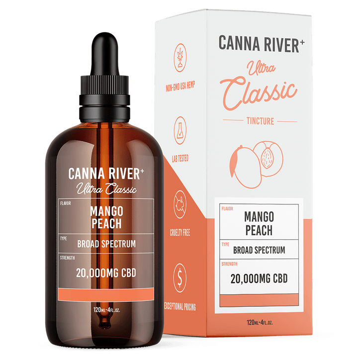 CBD Ultra Classic Tincture Tincture Canna River Broad Spectrum Mango Peach 20000mg CBD / 120mL