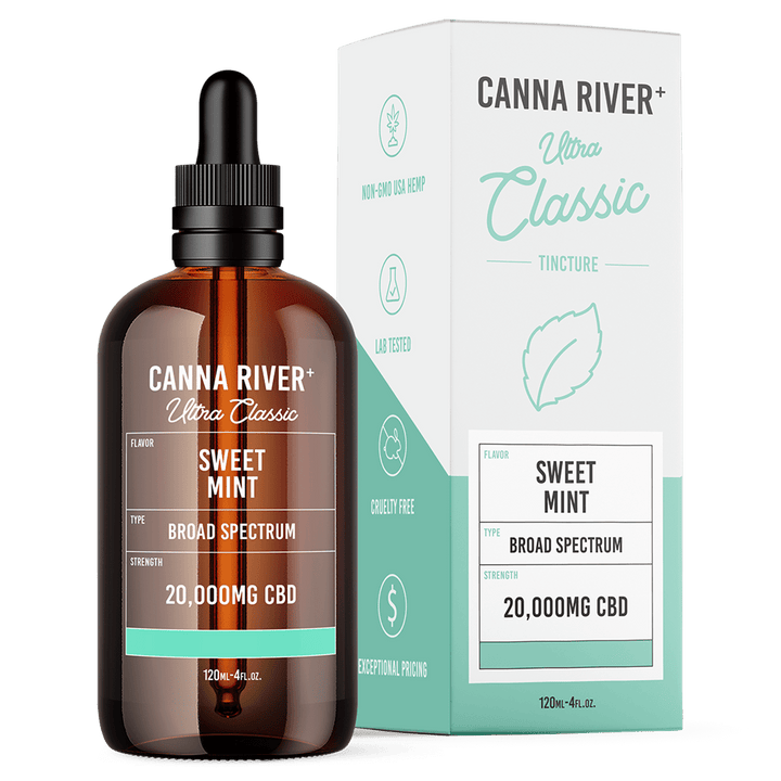 CBD Ultra Classic Tincture Tincture Canna River Broad Spectrum Sweet Mint 20000mg CBD / 120mL