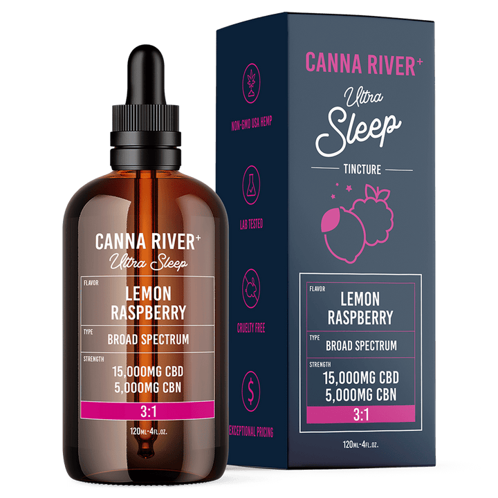 CBD/CBN Ultra Sleep Tincture Tincture Canna River Broad Spectrum Lemon Raspberry 15000mg CBD + 5000mg CBN / 120mL