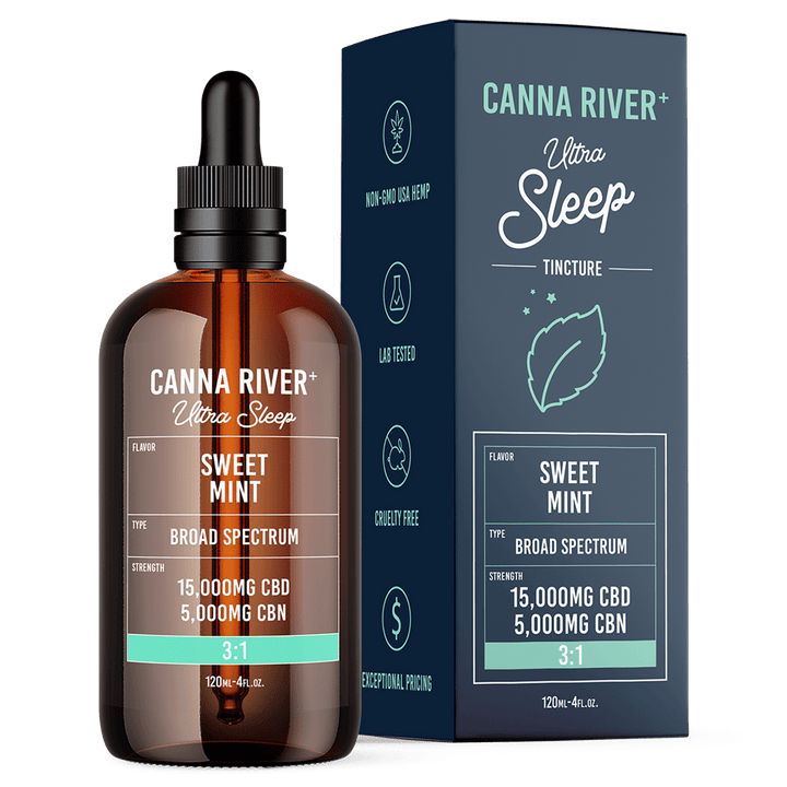 CBD/CBN Ultra Sleep Tincture Tincture Canna River Broad Spectrum Sweet Mint 15000mg CBD + 5000mg CBN / 120mL