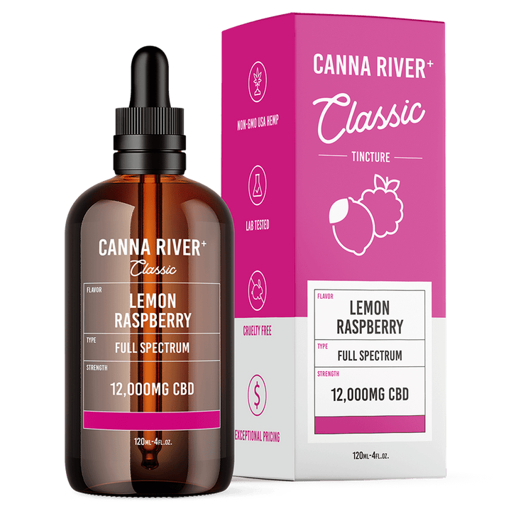 CBD Classic Tincture Tincture Canna River Full Spectrum Lemon Raspberry 12000mg CBD / 120mL