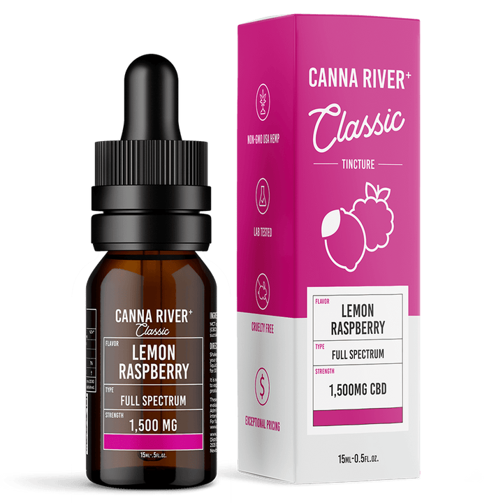 CBD Classic Tincture Tincture Canna River Full Spectrum Lemon Raspberry 1500mg CBD / 15mL