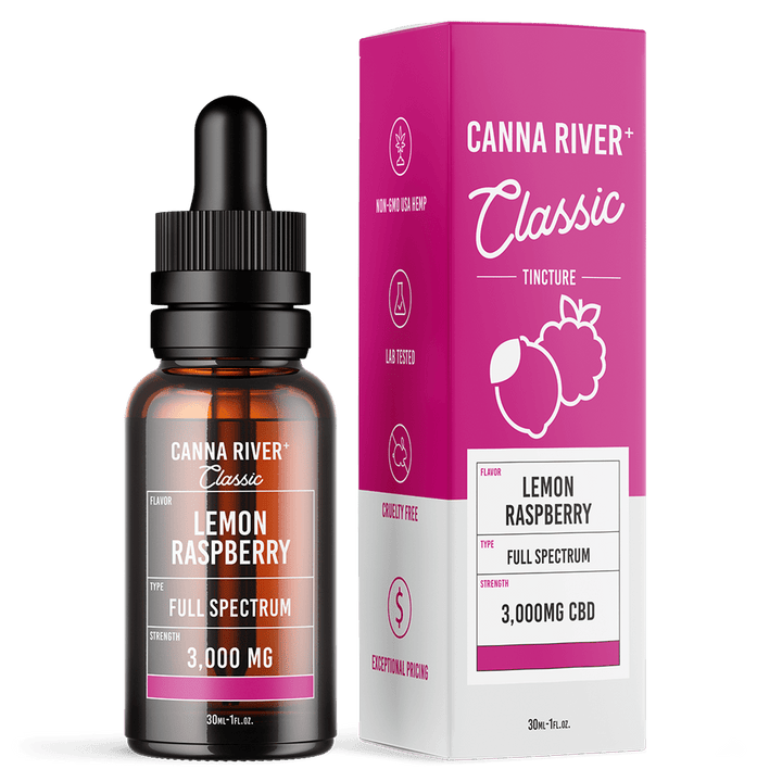 CBD Classic Tincture Tincture Canna River Full Spectrum (Contains THC) Lemon Raspberry 3000mg CBD / 30mL