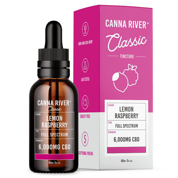 CBD Classic Tincture Tincture Canna River Full Spectrum Lemon Raspberry 6000mg CBD / 60mL