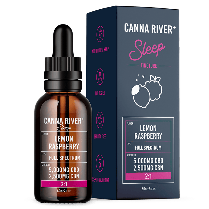 CBD/CBN Sleep Tincture Tincture Canna River Full Spectrum Lemon Raspberry 5000mg CBD + 2500mg CBN / 60mL