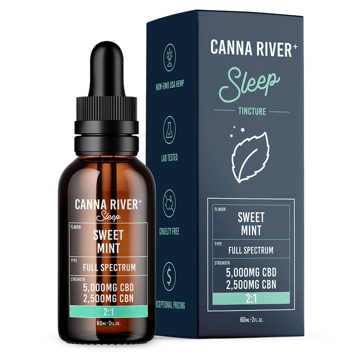 CBD/CBN Sleep Tincture Tincture Canna River Full Spectrum Sweet Mint 5000mg CBD + 2500mg CBN / 60mL