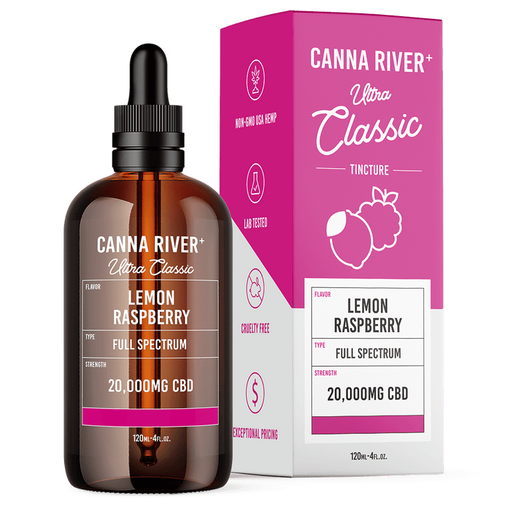 CBD Ultra Classic Tincture Tincture Canna River Full Spectrum Lemon Raspberry 20000mg CBD / 120mL