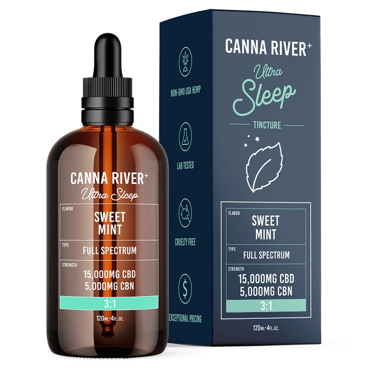 CBD/CBN Ultra Sleep Tincture Tincture Canna River Full Spectrum Sweet Mint 15000mg CBD + 5000mg CBN / 120mL